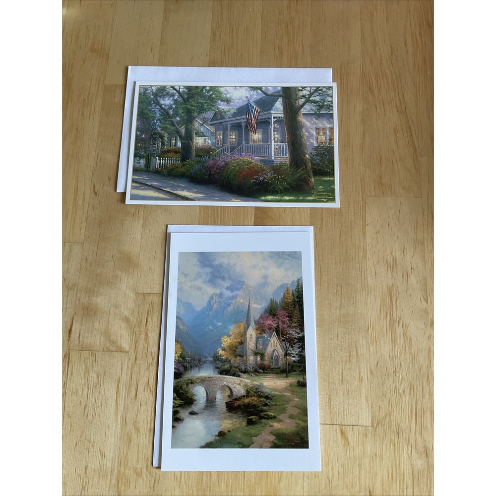 Thomas‎ Kinkade Greeting Cards House White Chapel Americana 2 Nostalgia